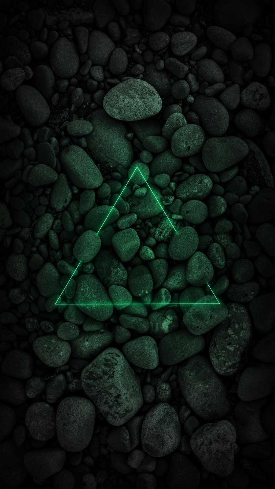 Neon Triangle Over Stones - IPhone Wallpapers