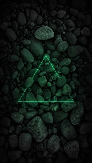 Neon Triangle over Stones wallpaper iphone 13