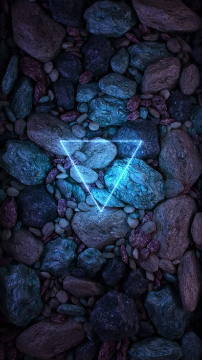 Neon Triangle Stones - IPhone Wallpapers