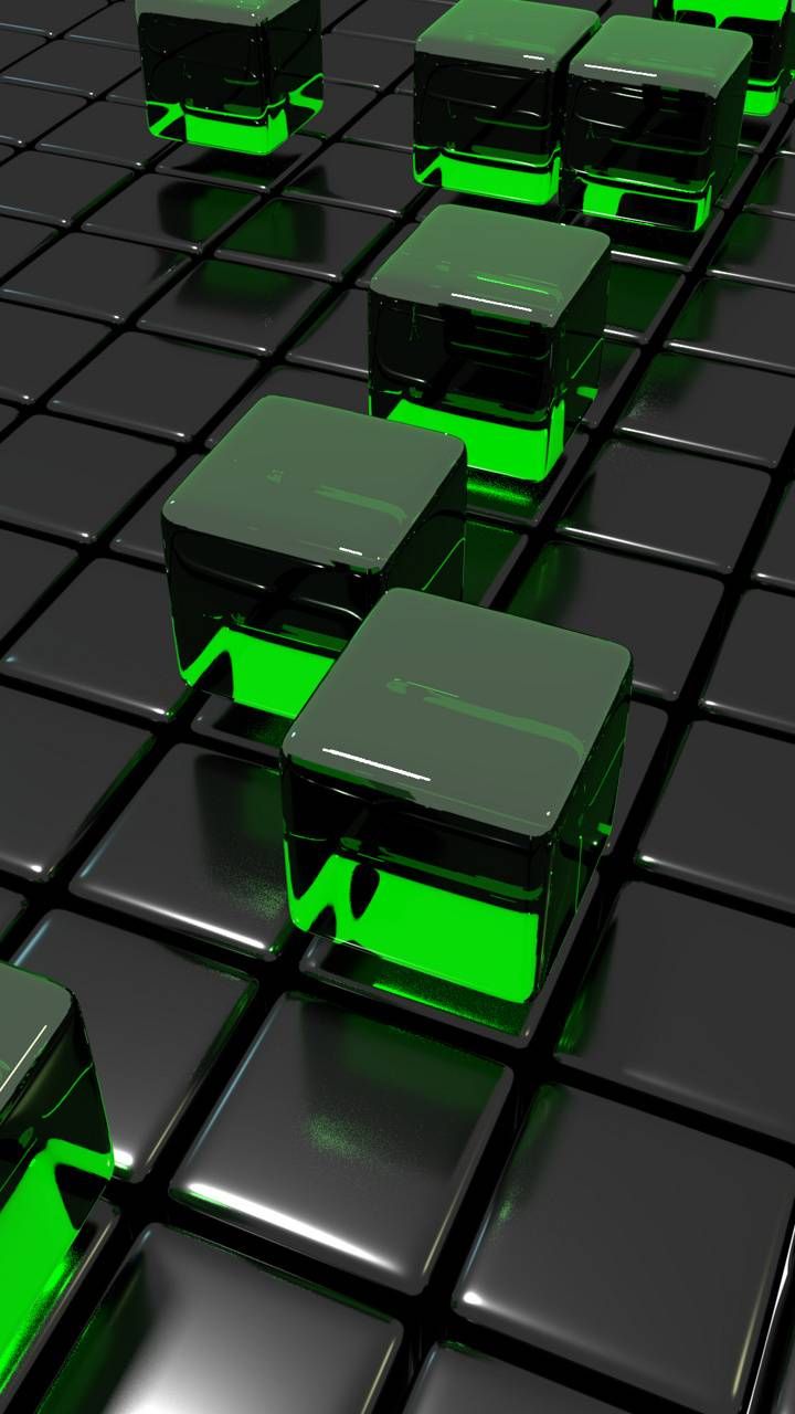 Cube Grid Green wallpaper by TetriTek cb31