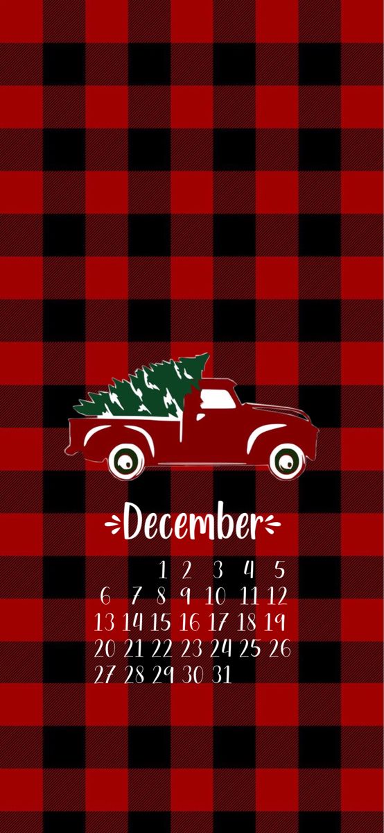 Little red truck December 2020 calendar Wallpaper Download MOONAZ