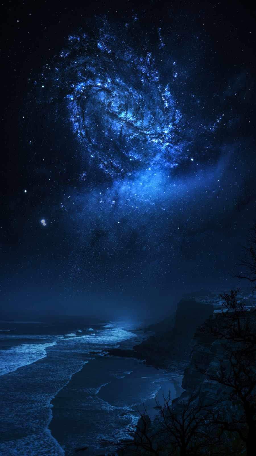 Galaxy View From Beach - IPhone Wallpapers