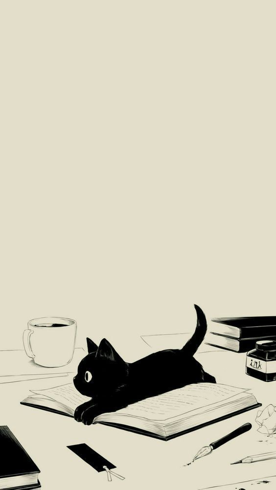 Books and Cats Wallpaper in 2022 Cute wallpaper backgrounds, Anime scenery wallpaper, Phone wallpaper