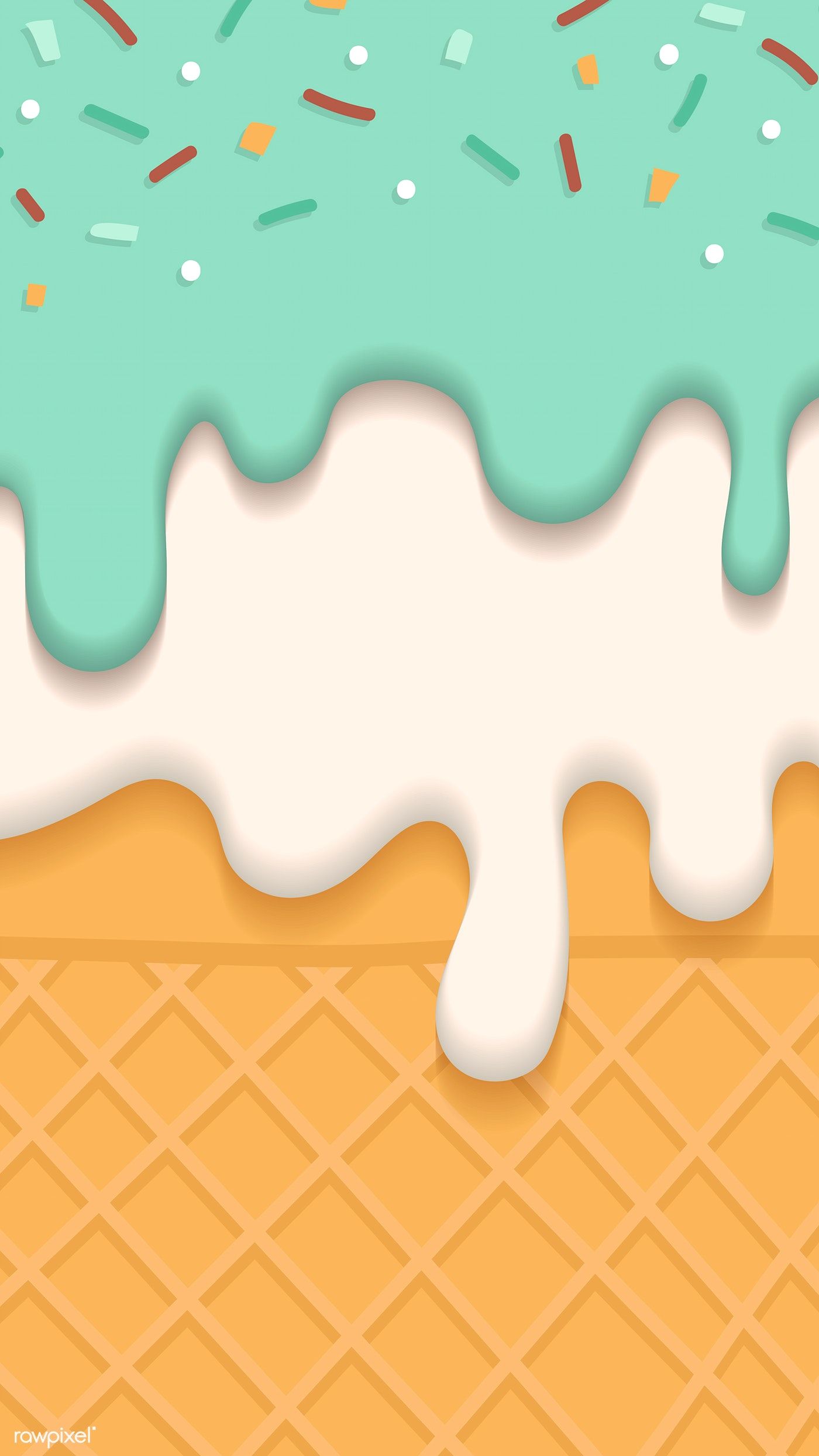 Download premium vector of Waffles with creamy ice cream  mobile phone wallpaper vector by Toon about iphone wallpaper, ice cream, cone ice cream, sprinkle background colorful, and candy phones 1226256