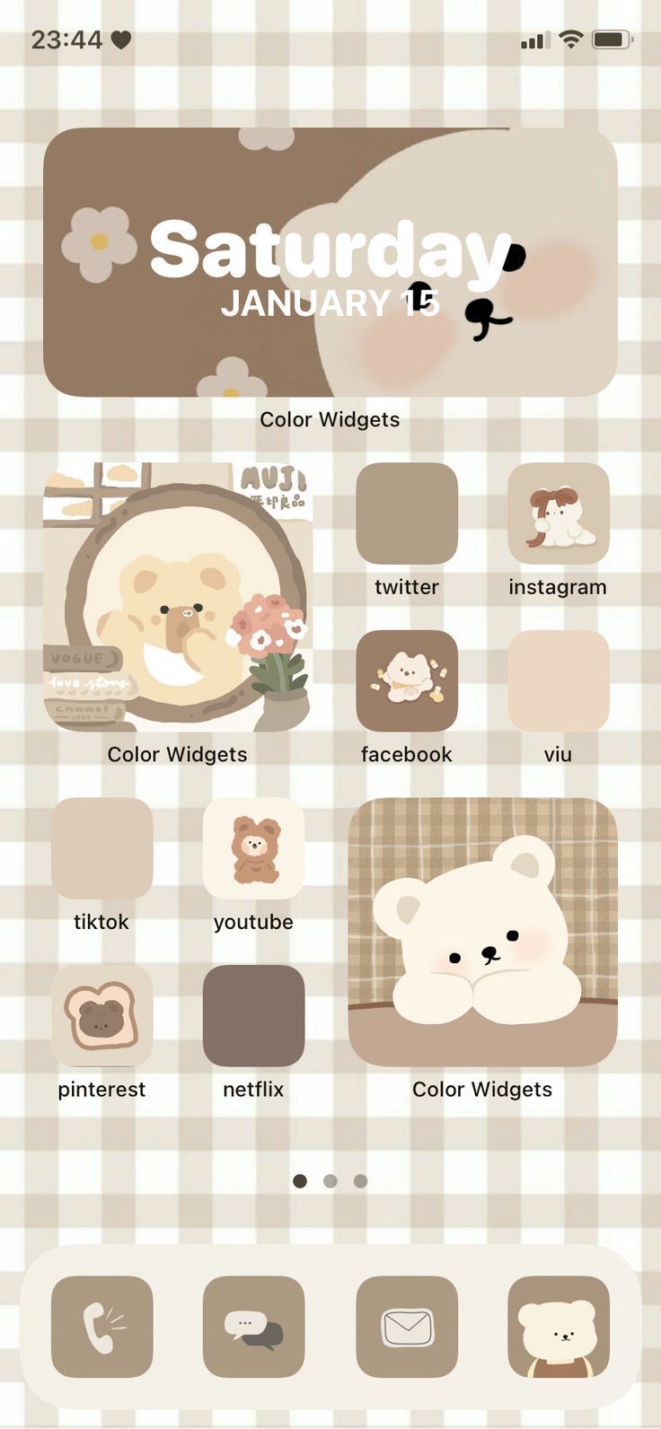 bear beige home screen  in 2022 Teddy bear wallpaper, Cute home screen wallpaper, Iphone design