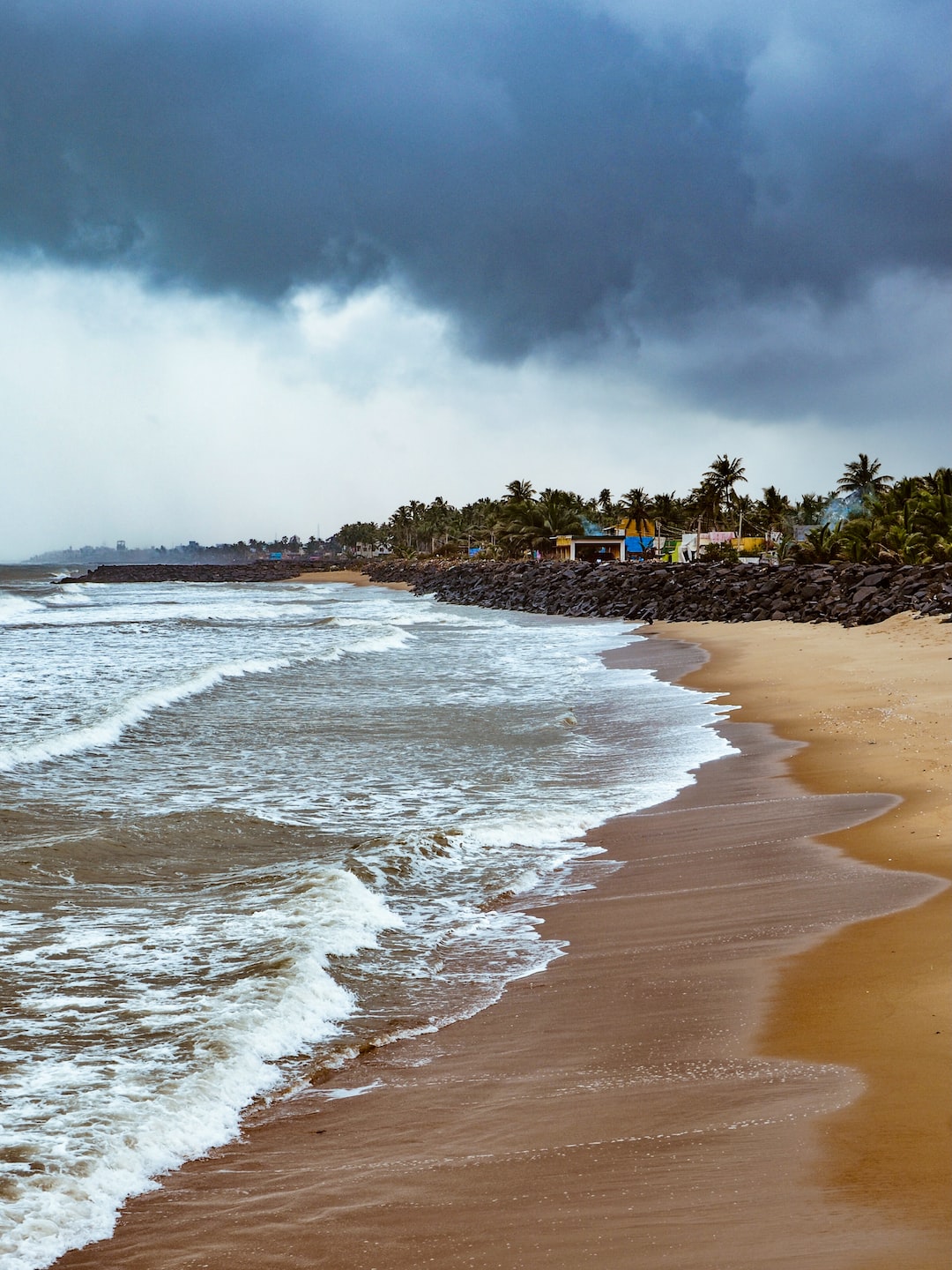 Coastal city during monsoon