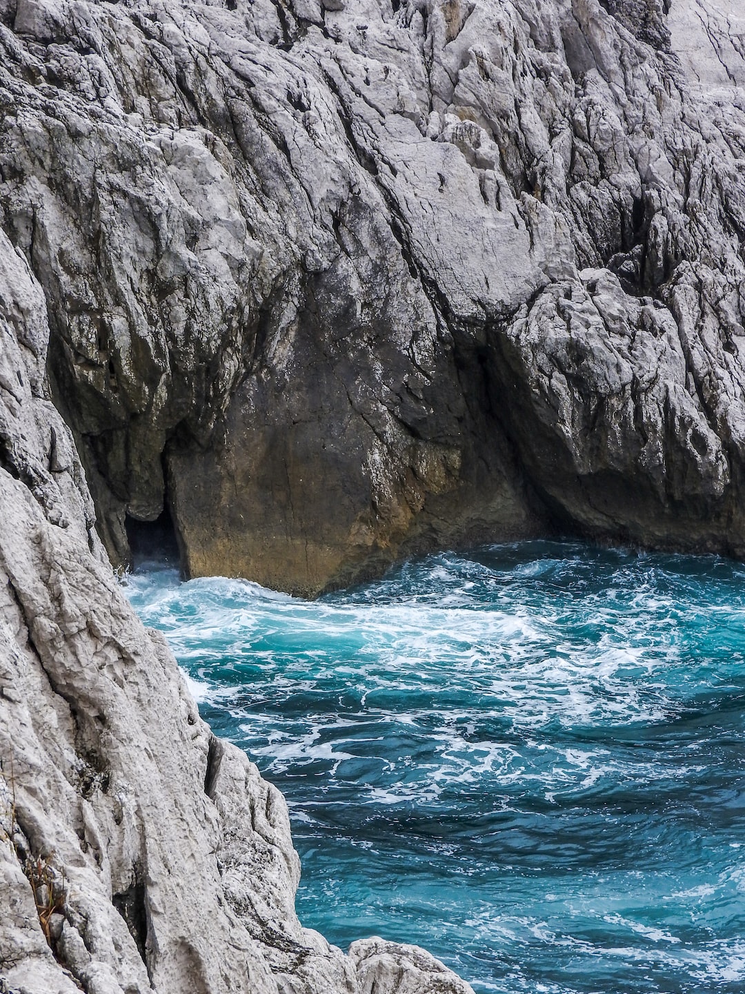 Famous Shirasaki white cliffs located in Wakayama prefecture, Japan,