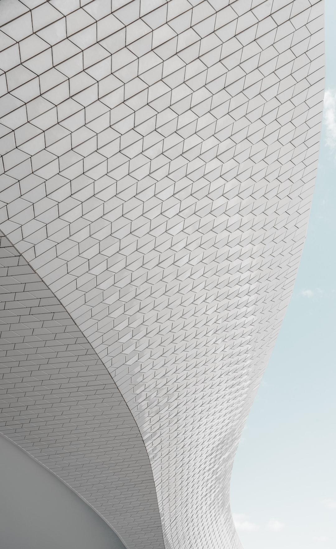 Minimal white curving facade