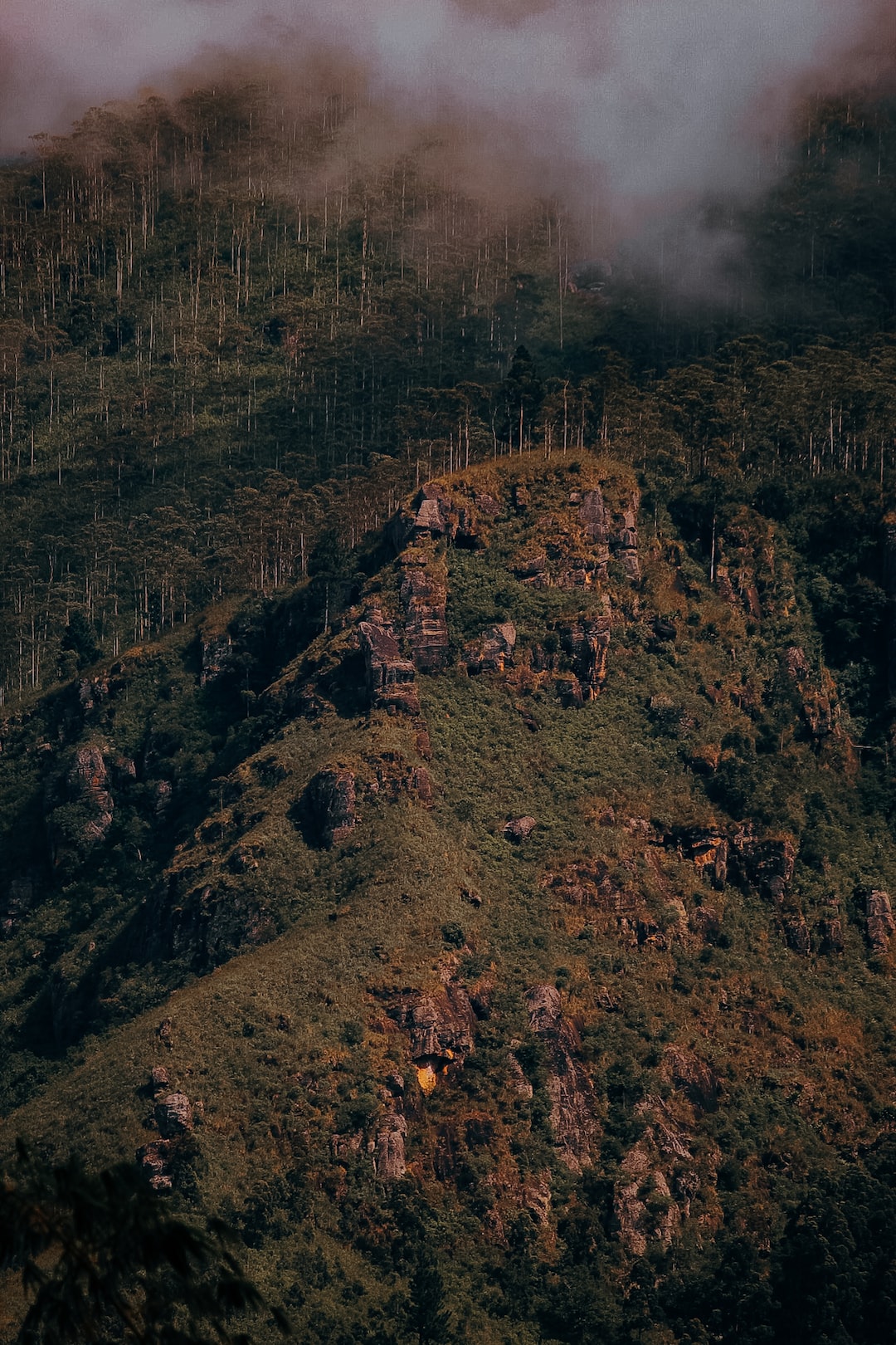 A Mountain catching the sunset