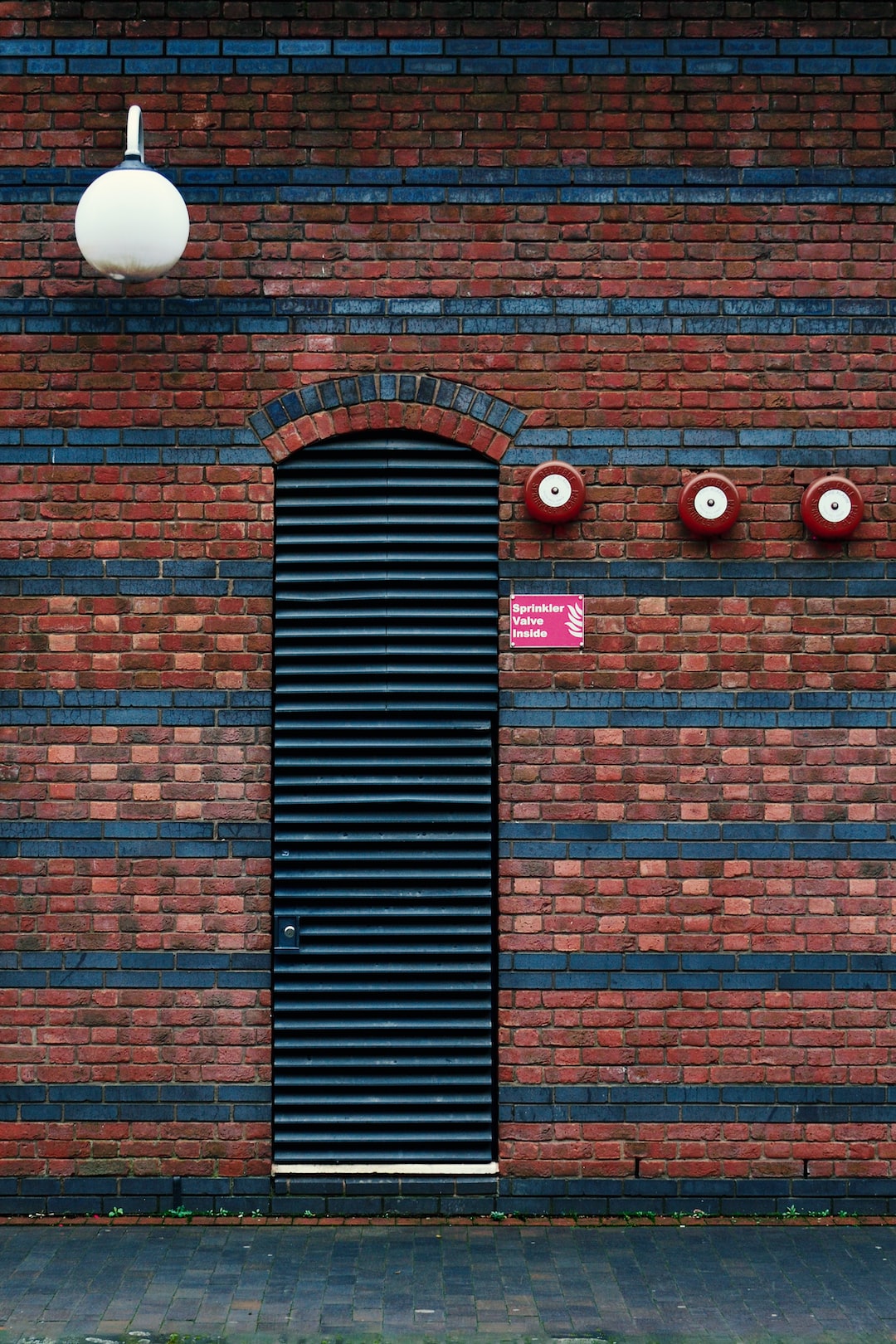 Brick wall. Door wall.