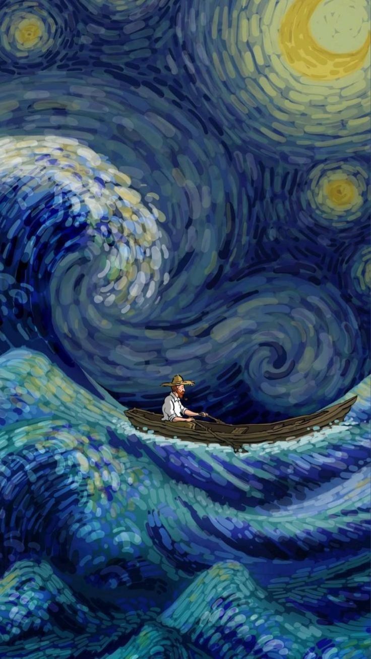 illustrazioni ispirate ai dipinti di Van Gogh  em 2022 Arte van gogh, Psteres abstratos, Ilustraes conceituais