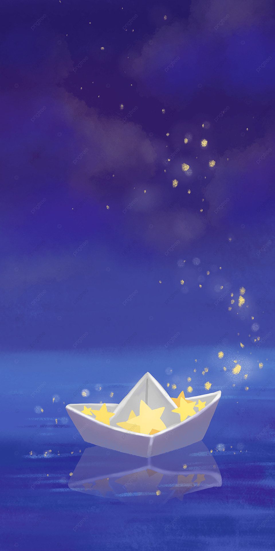 Star Paper Ship Dream Sky Fantasy Mobile Phone Wallpaper Background