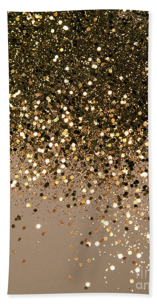 Sparkling Gold Brown Glitter Glam #1 Faux Glitter #shiny #decor #art  Beach Towel by Anitas and Bellas Art