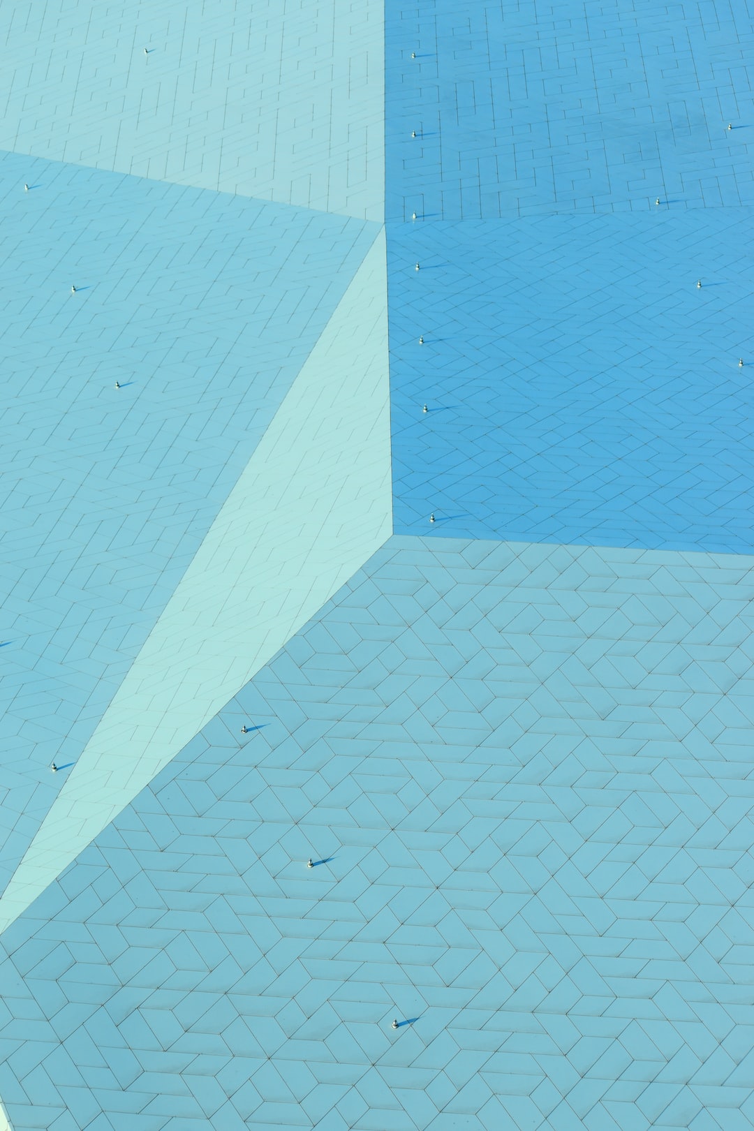 Rooftop in Amsterdam, cool blue geometric