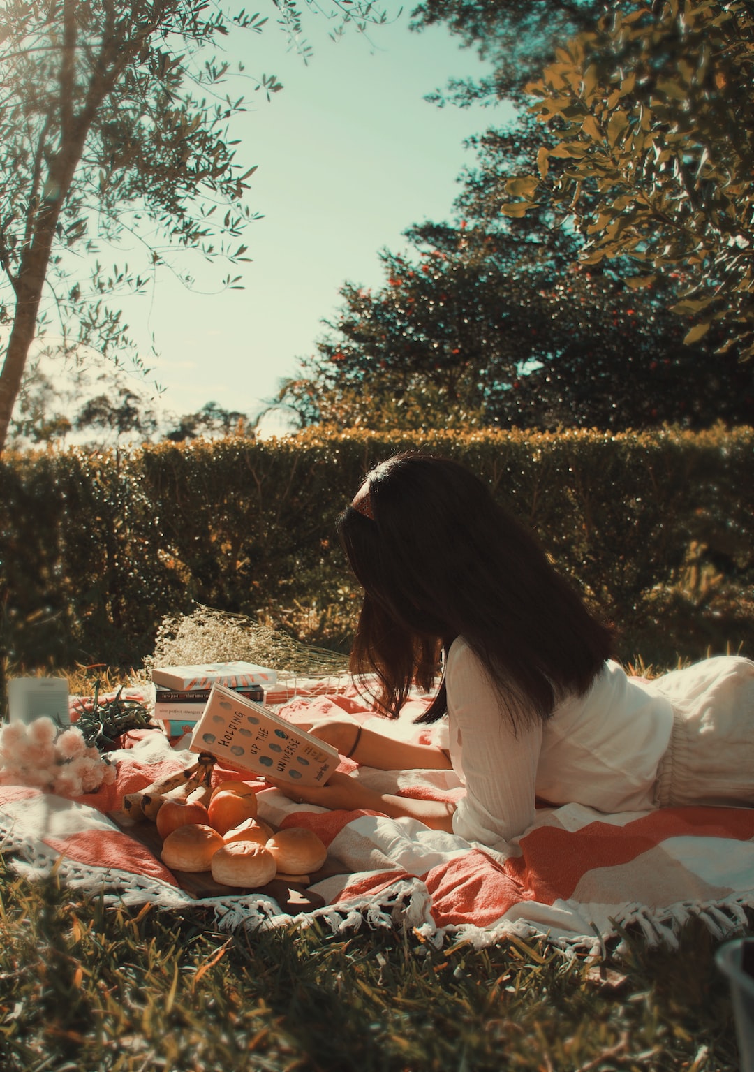 Self portrait of girl retro vibes picnic 