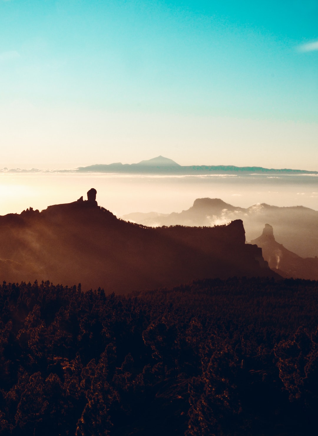 Sunset view from Pico de las Nieves (Roque Nubile direction), Gran Canaria, Spain II