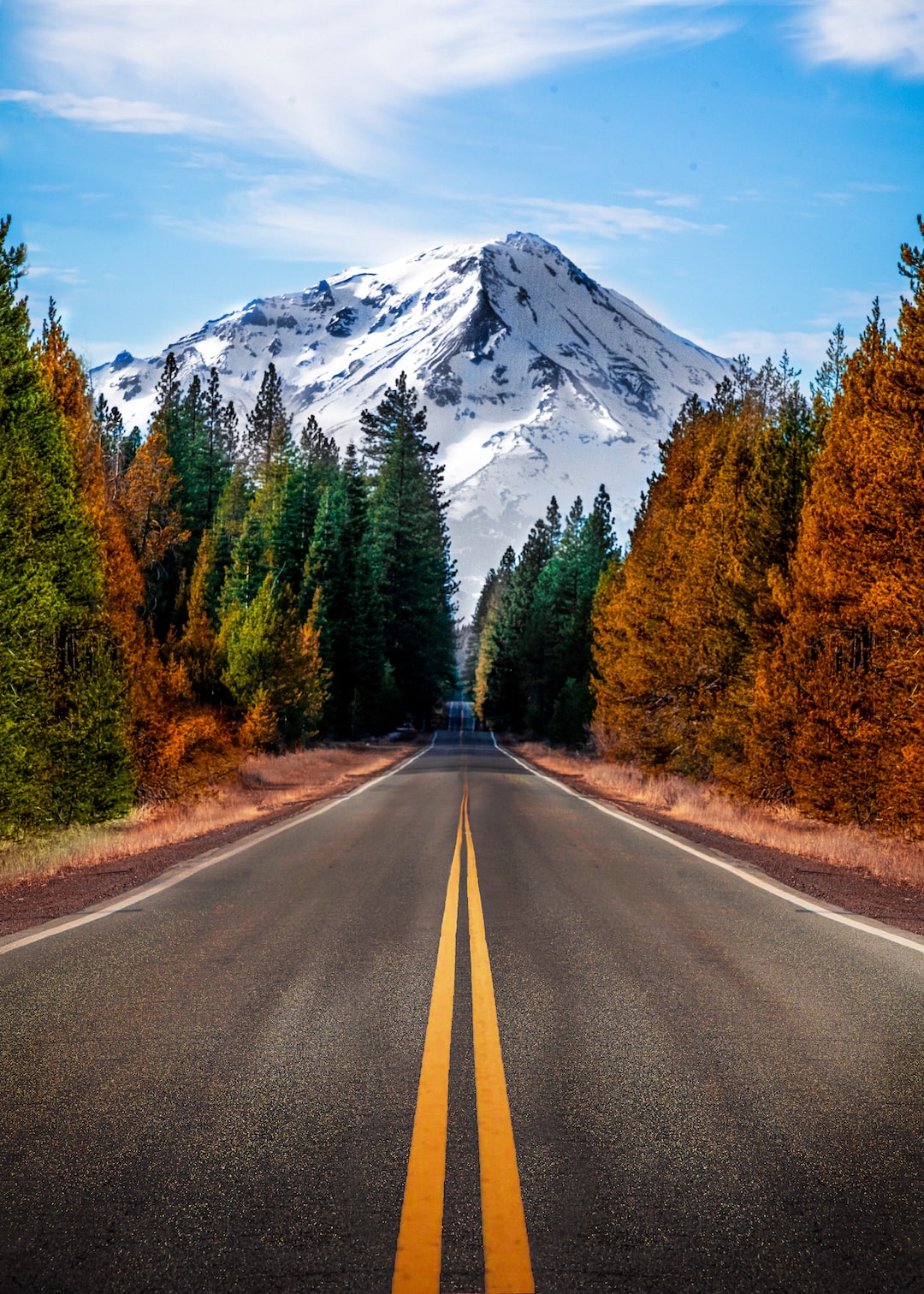 Road heading towards mountain