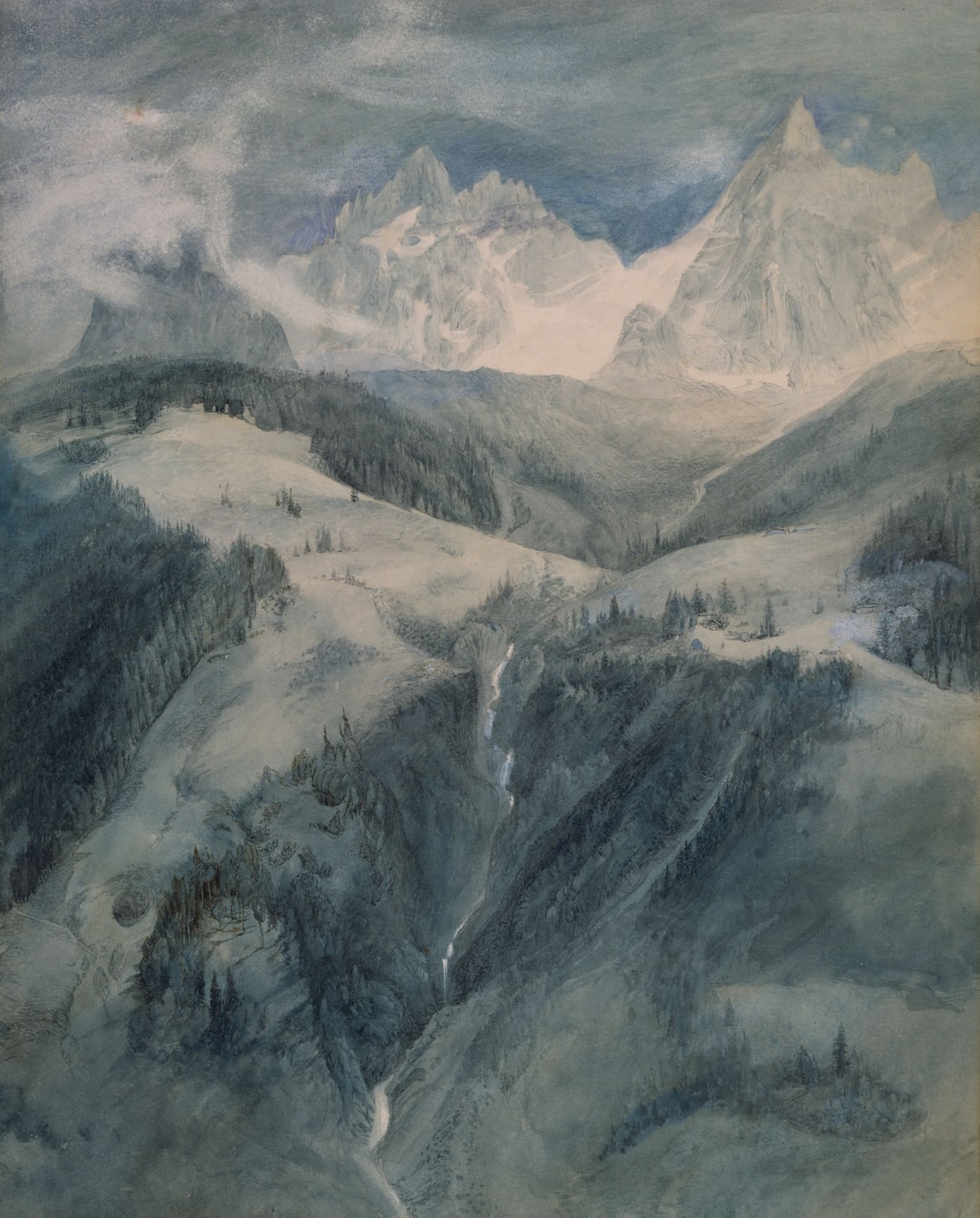 Cascade de la Folie, Chamonix. Artist: John Ruskin