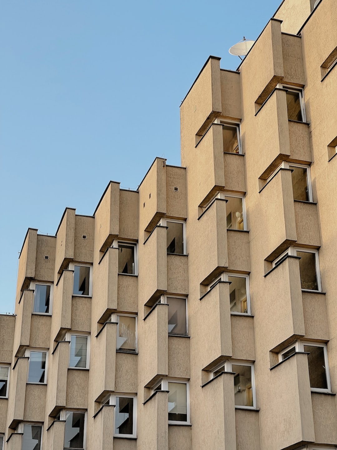 Modernist building on Kozia street in Warsaw, Poland.