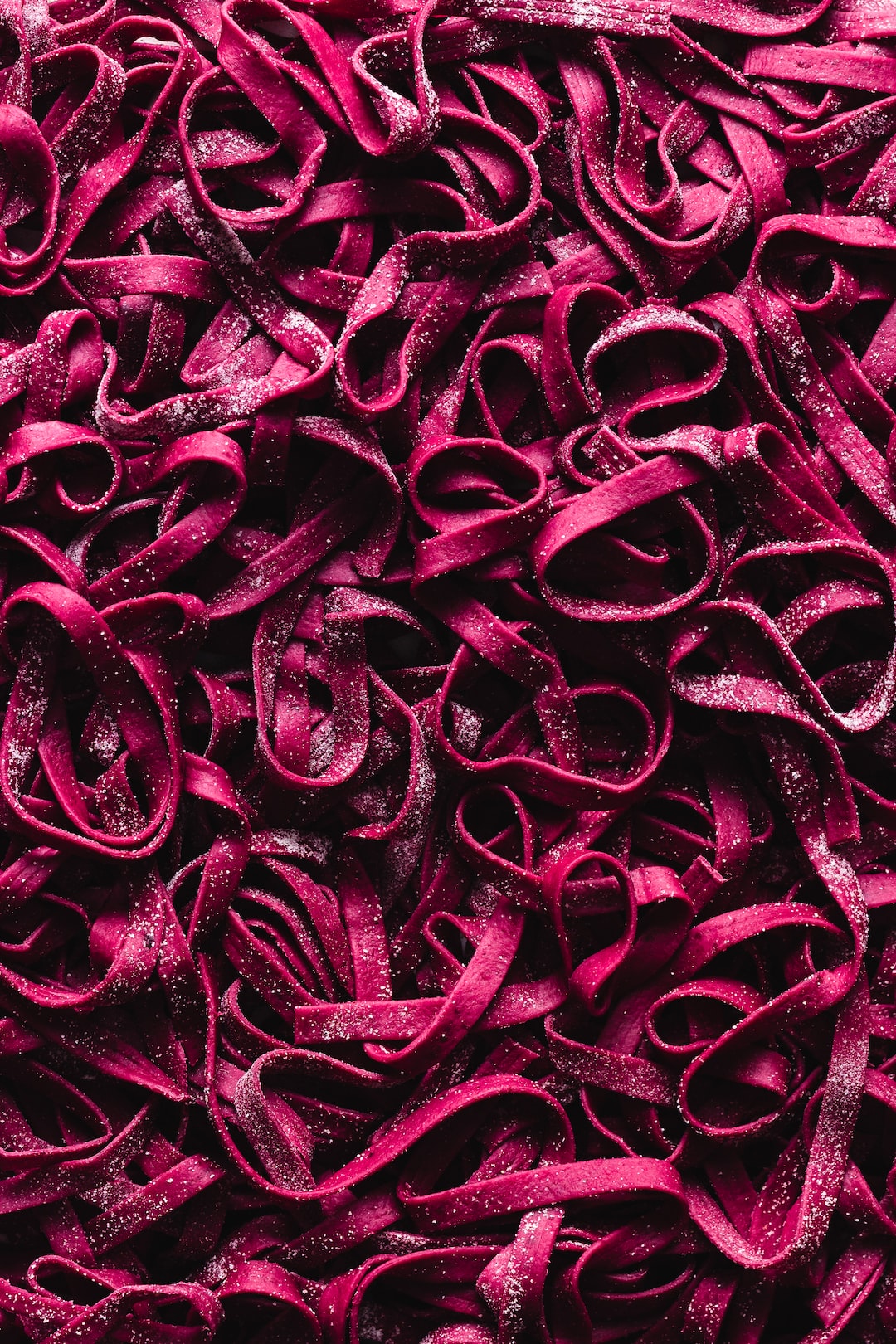 Homemade beet pasta.