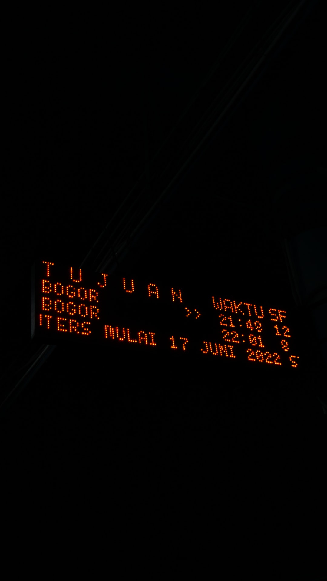 Information board for train departure schedule @ Juanda Station, Jakarta, Indonesia