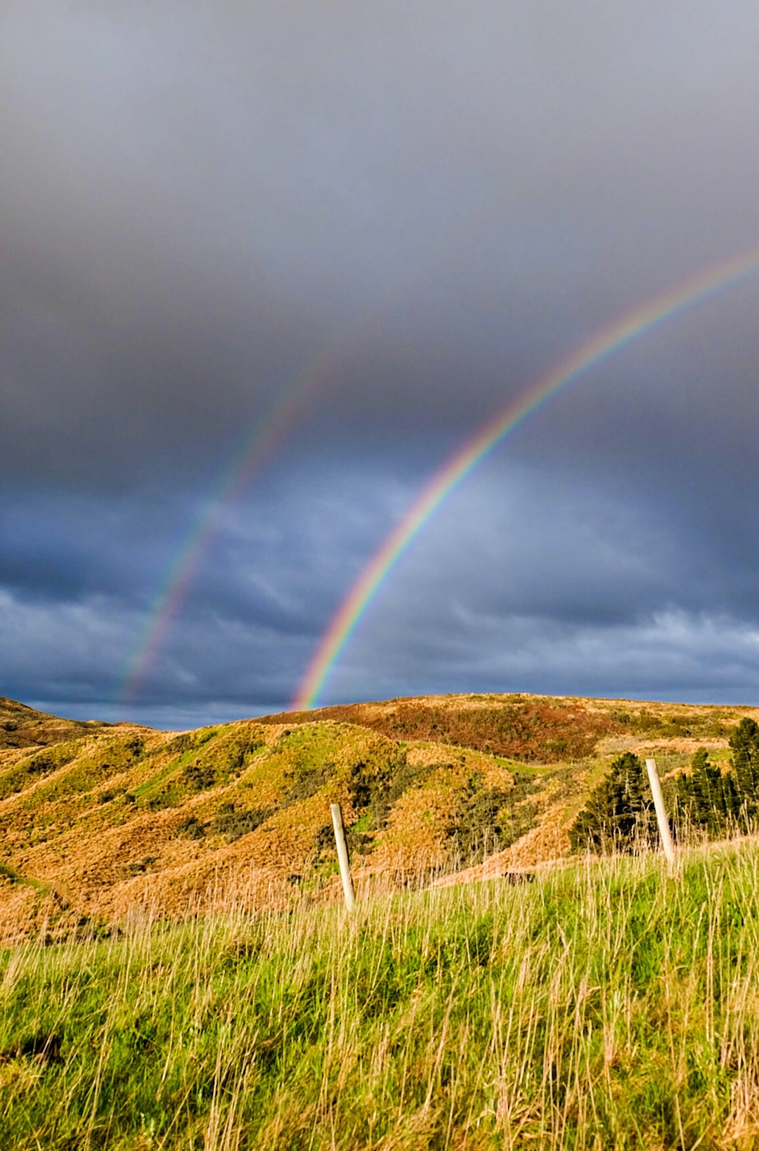 Double rainbows across the farm