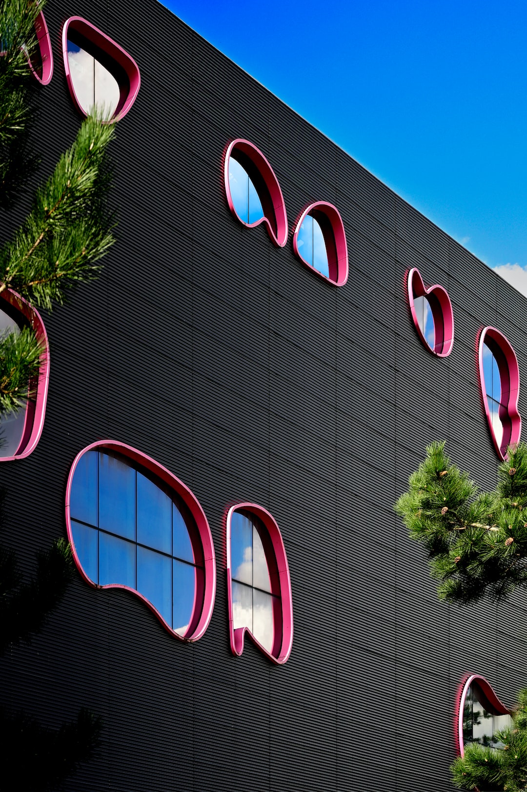 Architecture- The Public (as originally called) by Will Alsop. Front view with 'jelly beans' windows. 