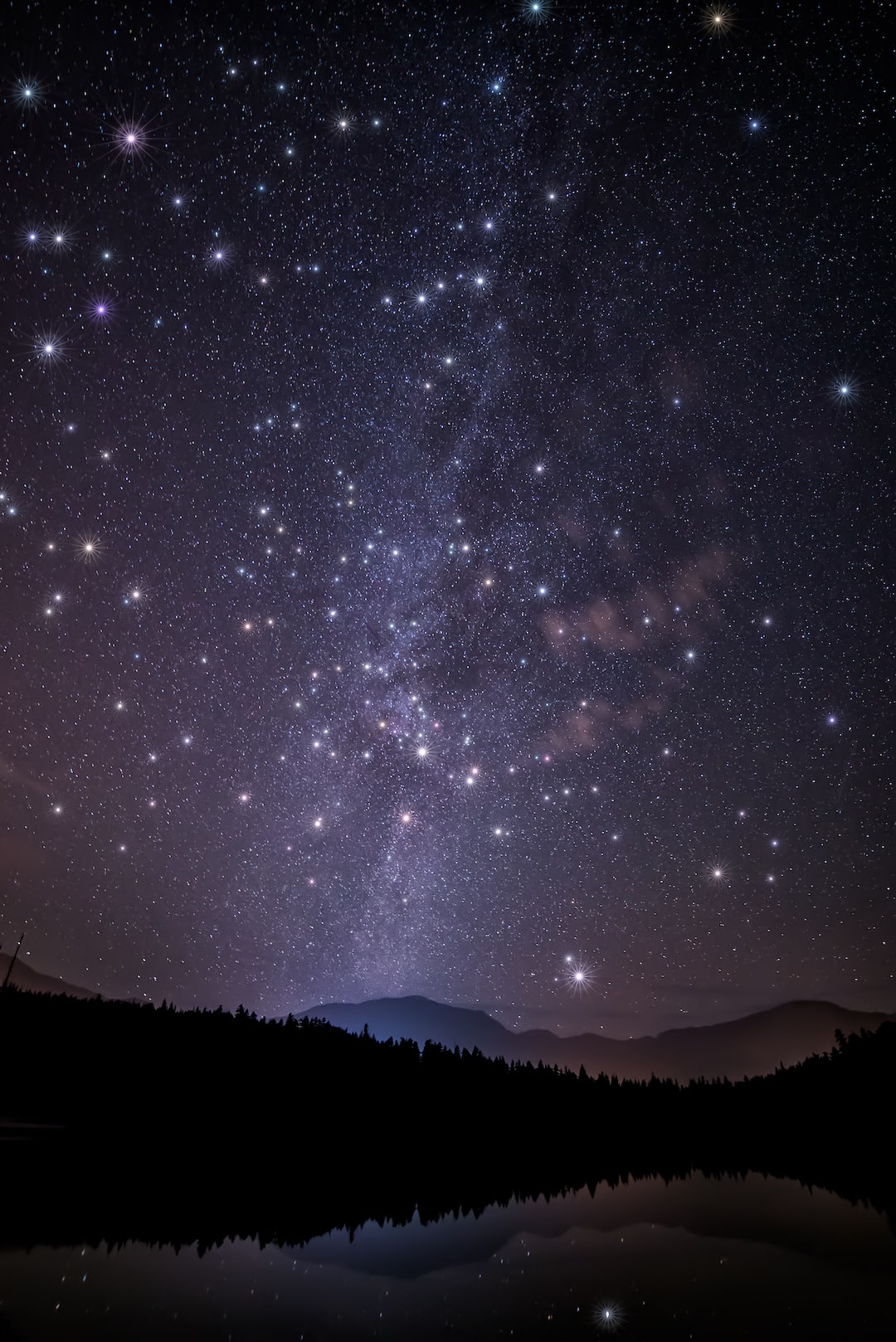 The milky way surrounded by twinkling stars.