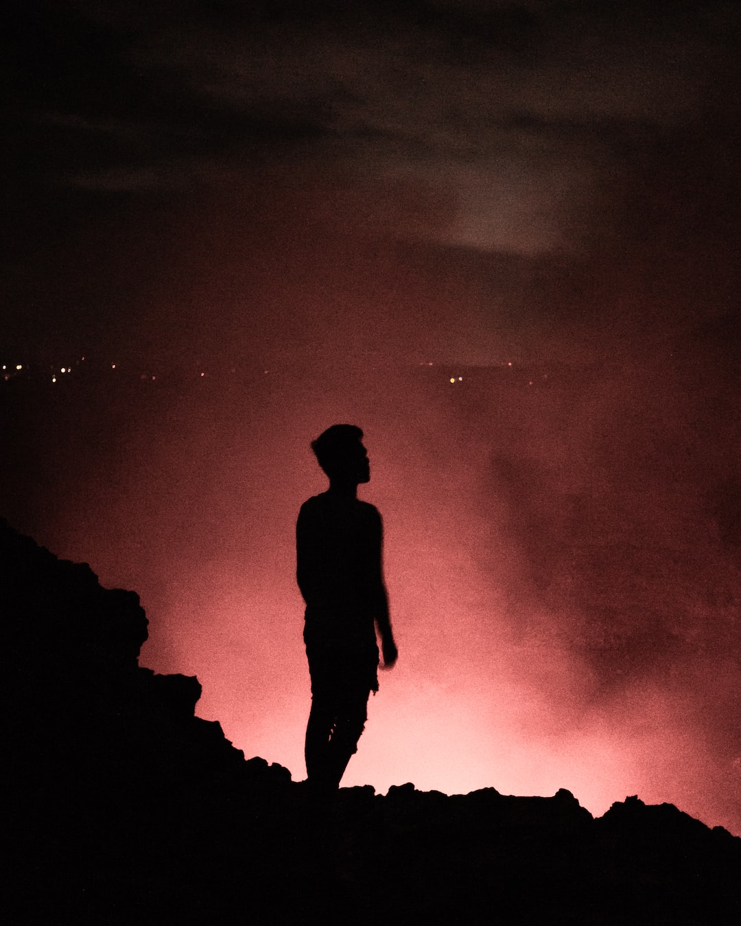 Standing in front of the volcano in Nicaragua