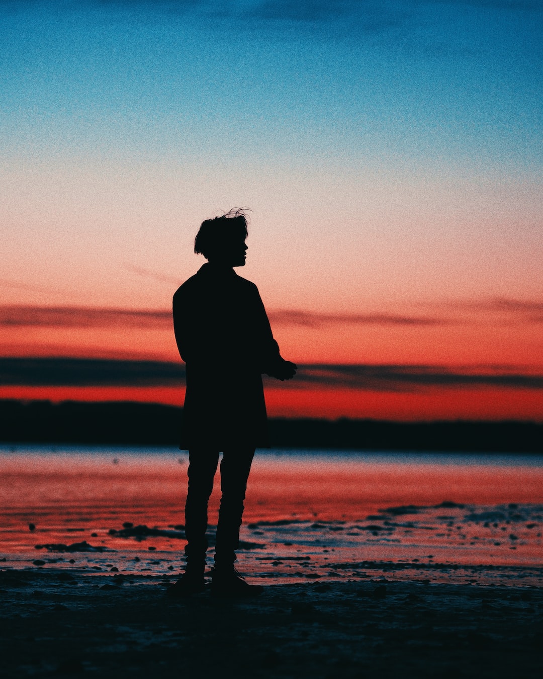 me in the sunset / chiemsee, bavaria