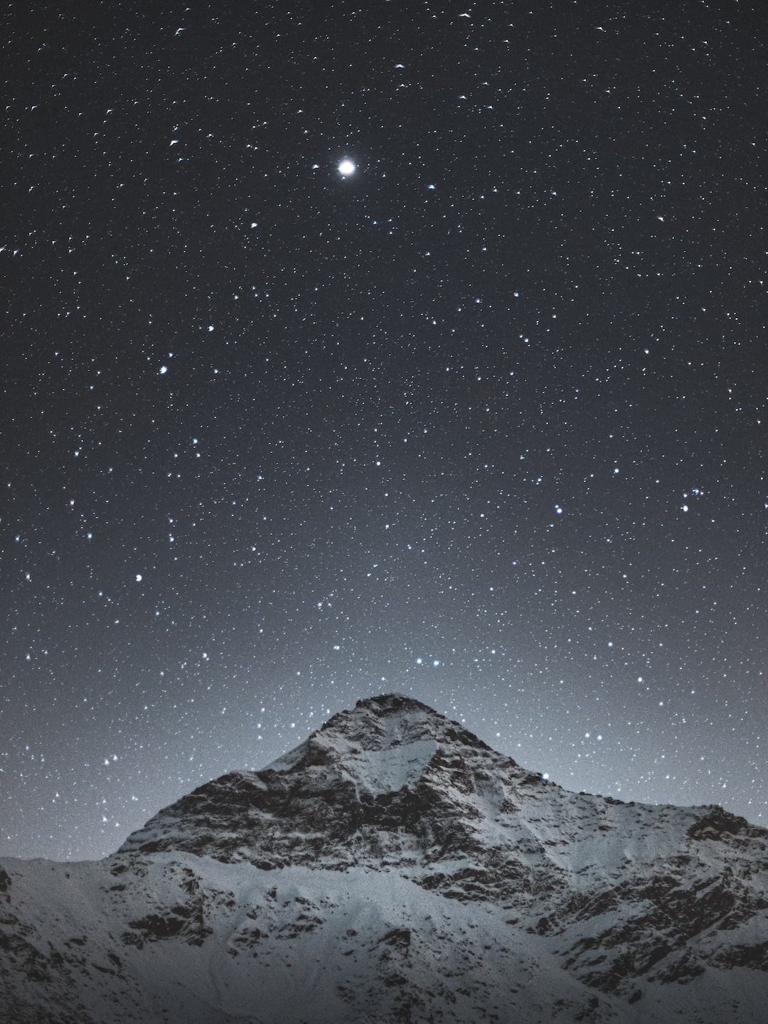 The North Star and Scalino mountain. October in Italian Alps.