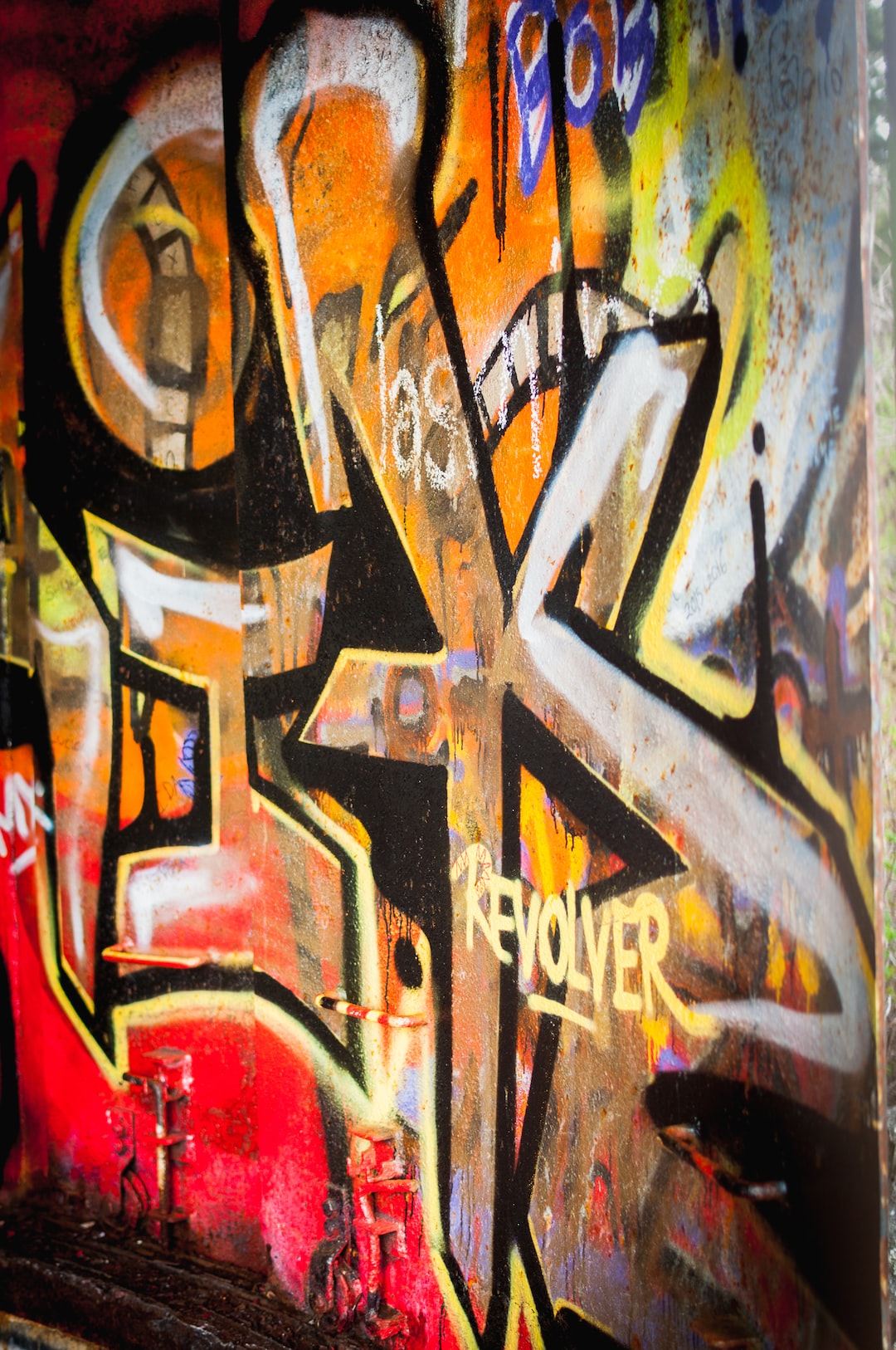 Revolver graffiti in a lighthouse