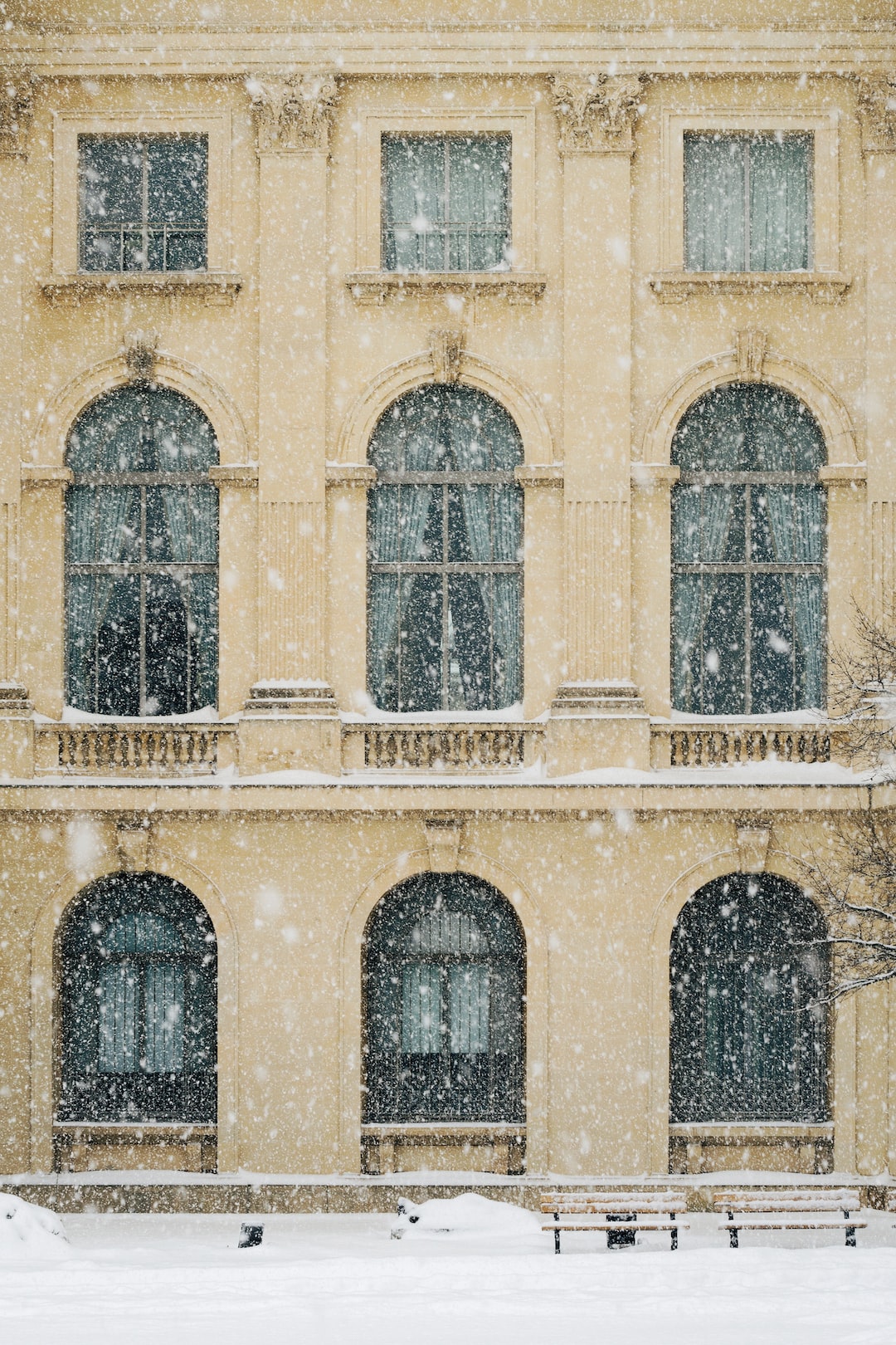 Snowing in Bucharest