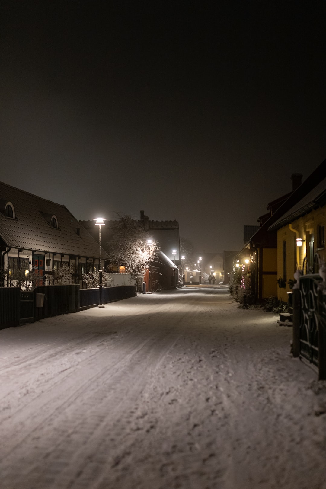 Snow on street on Christmas