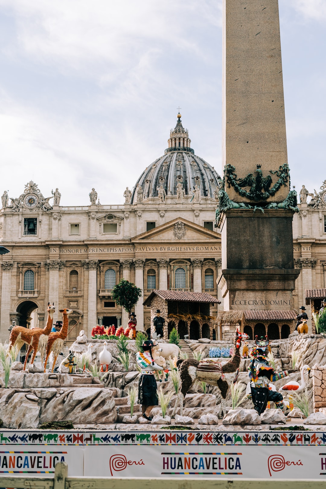 The Peruvian nativity scene in St Peter's Square, Vatican City