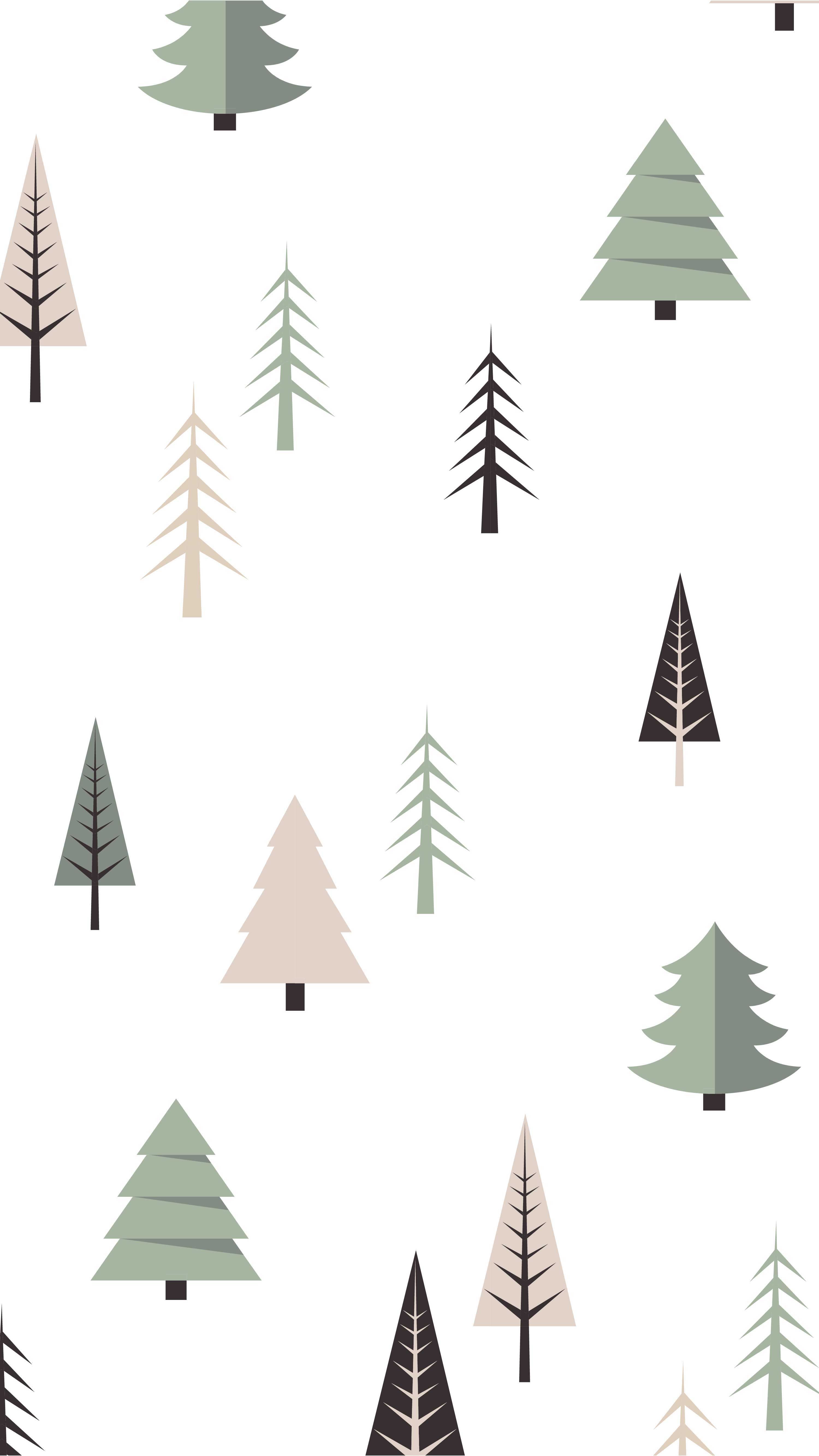 Winter Holiday Phone Wallpaper  Free Phone Background This Christmas  Modern Holiday Tree Pattern
