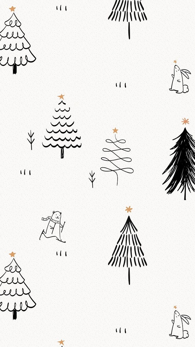 Download free image of Cute Christmas iPhone wallpaper black winter doodle pattern about christmas christmas wallpaper christmas tree iphone wallpaper and christmas patterns 3990463