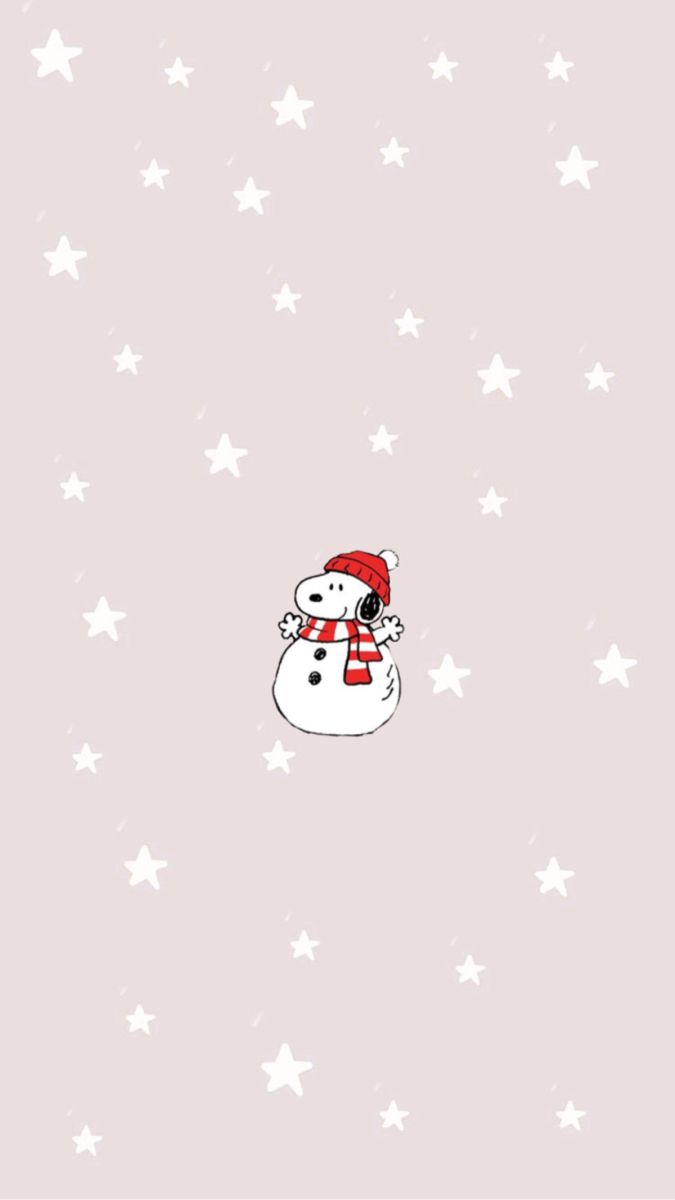 Cute Snoopy Snowman Winter Aesthetic iPhone Wallpaper