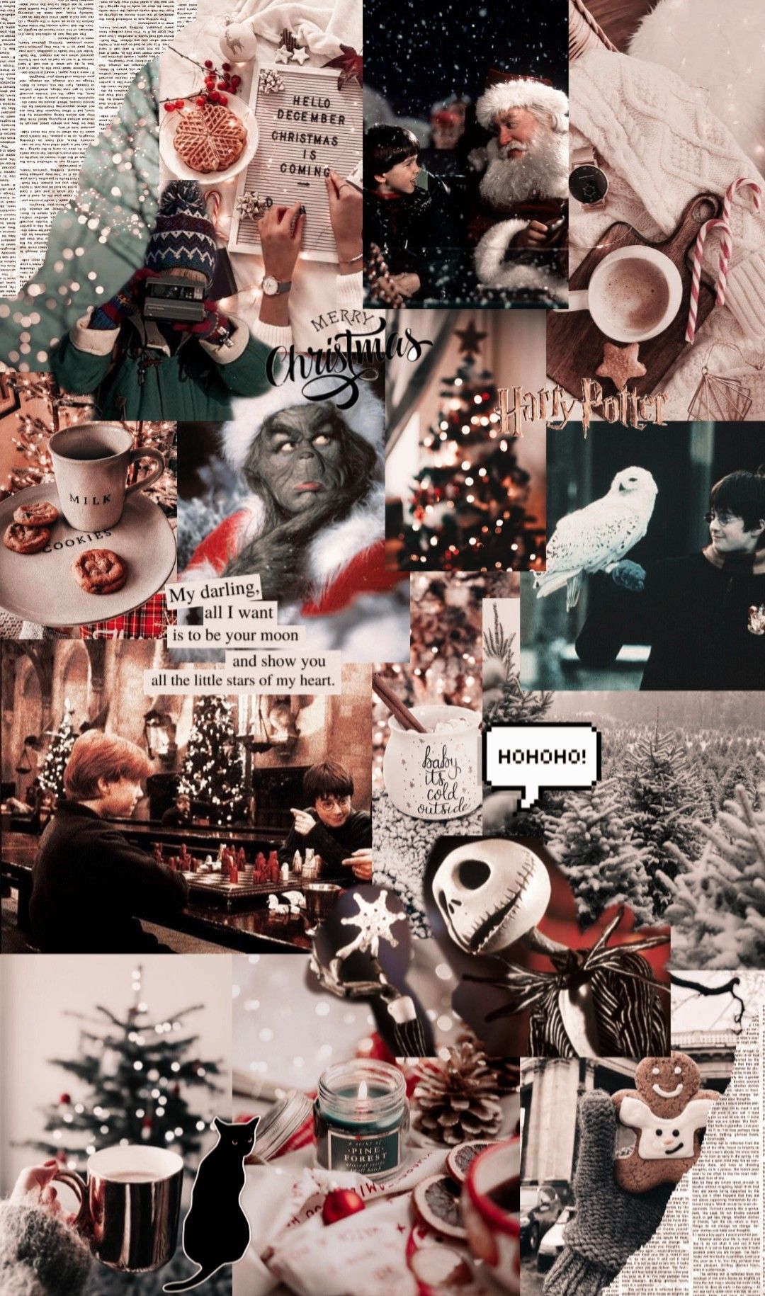 Christmas collage  wallpaller aesthetic