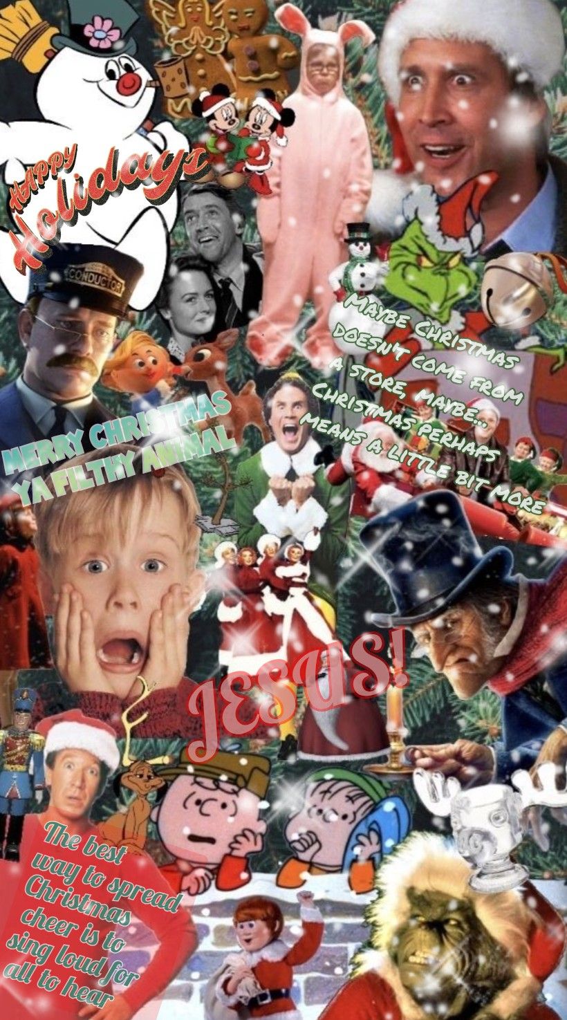 Christmas movie collage wallpaper
