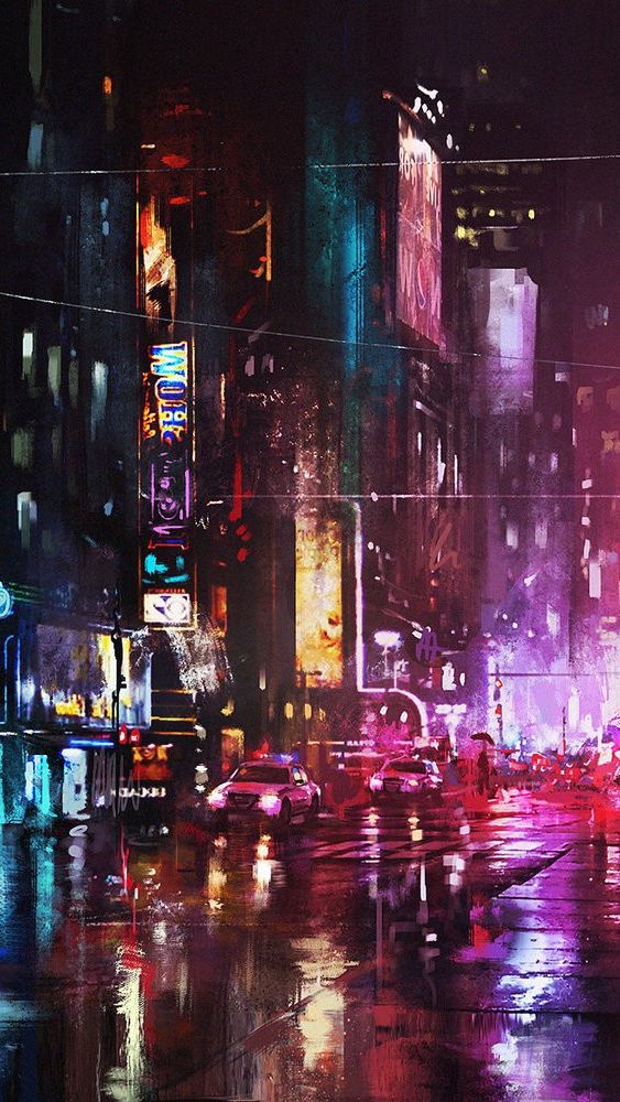 OilPaintingNewYorkCityinNightiPhoneWallpaper IPhone Wallpapers