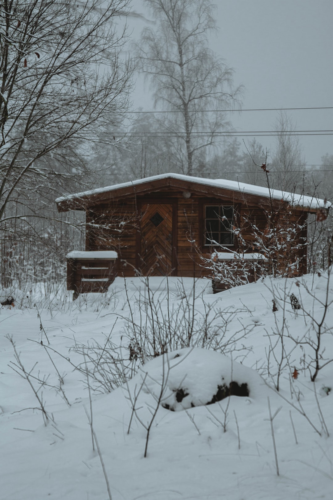Cozy winter cabin.