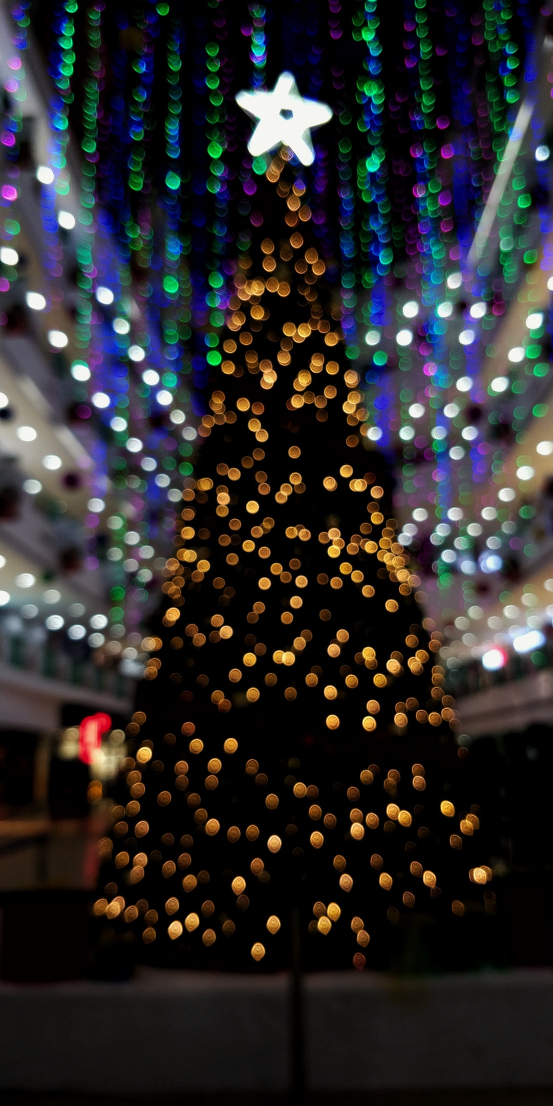 christmas tree lights in mall