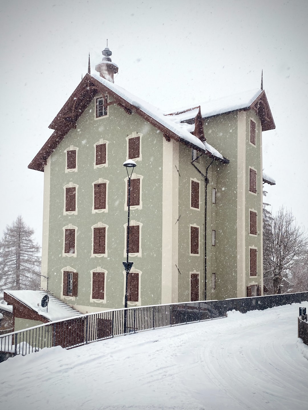 A “high rise” in the aloine village of St. Ulrich in Gröden, Südtirol, Italy.