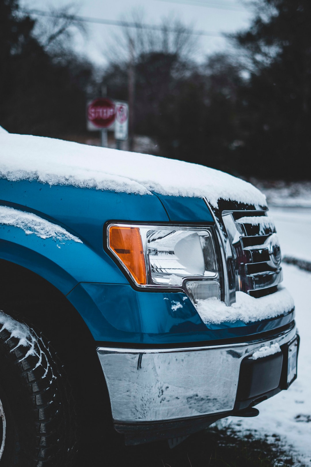 Parked Blue Truck.