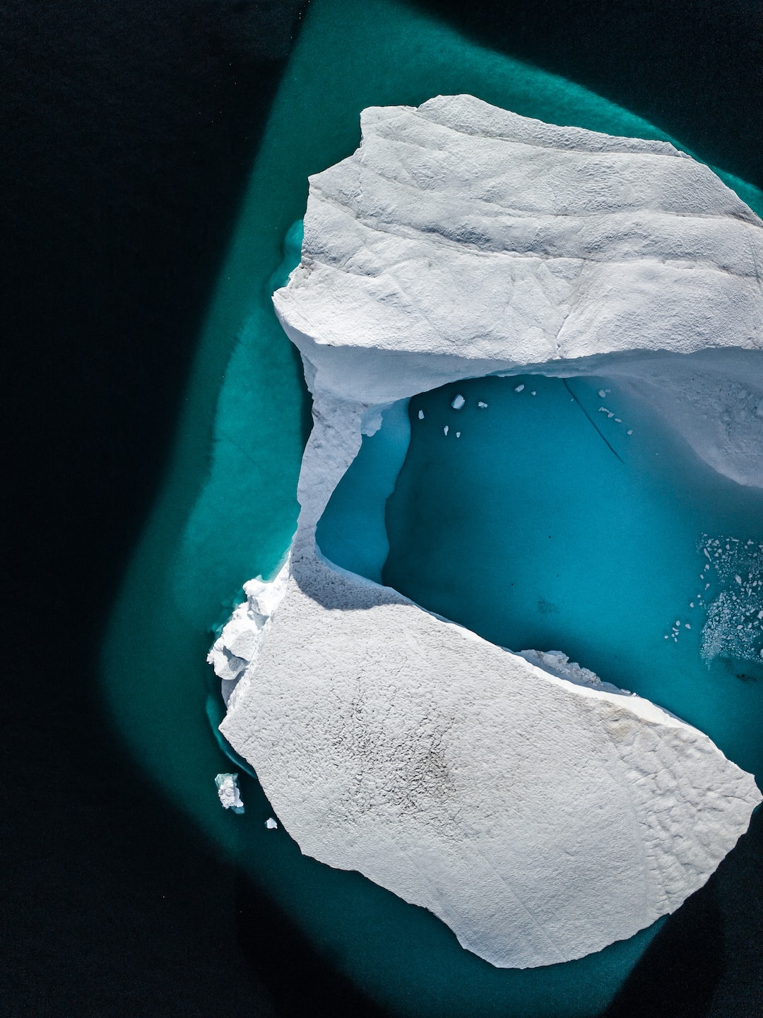 Arctic iceberg from above