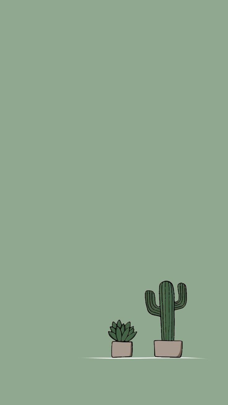Green Cactus  Android wallpaper vintage Simple iphone wallpaper Simple phone wallpapers