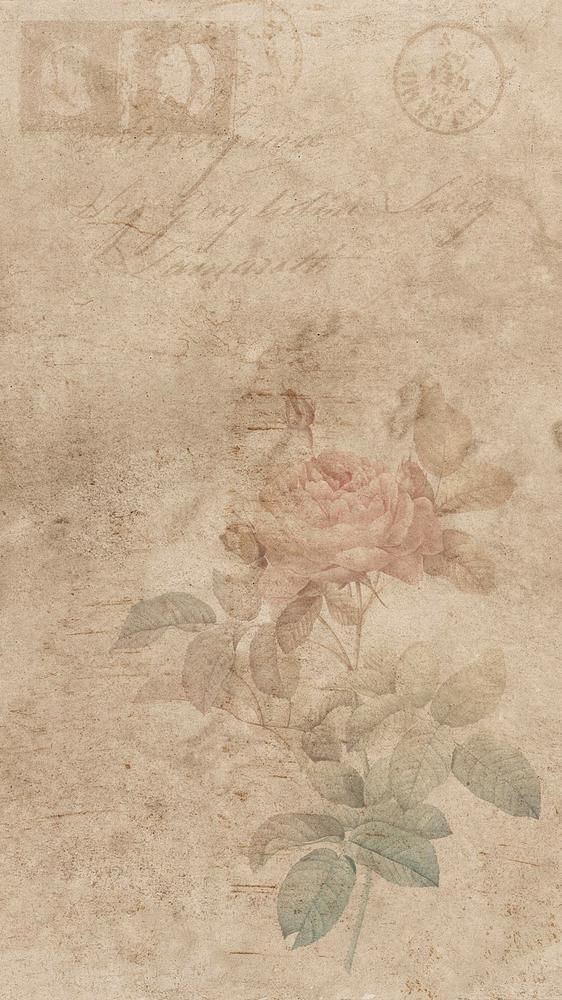 Download free image of Vintage rose iPhone wallpaper HD background with handwriting and postmark by Techi about iphone wallpaper vintage backgrounds samsung note old paper and floral backgrounds 6210210