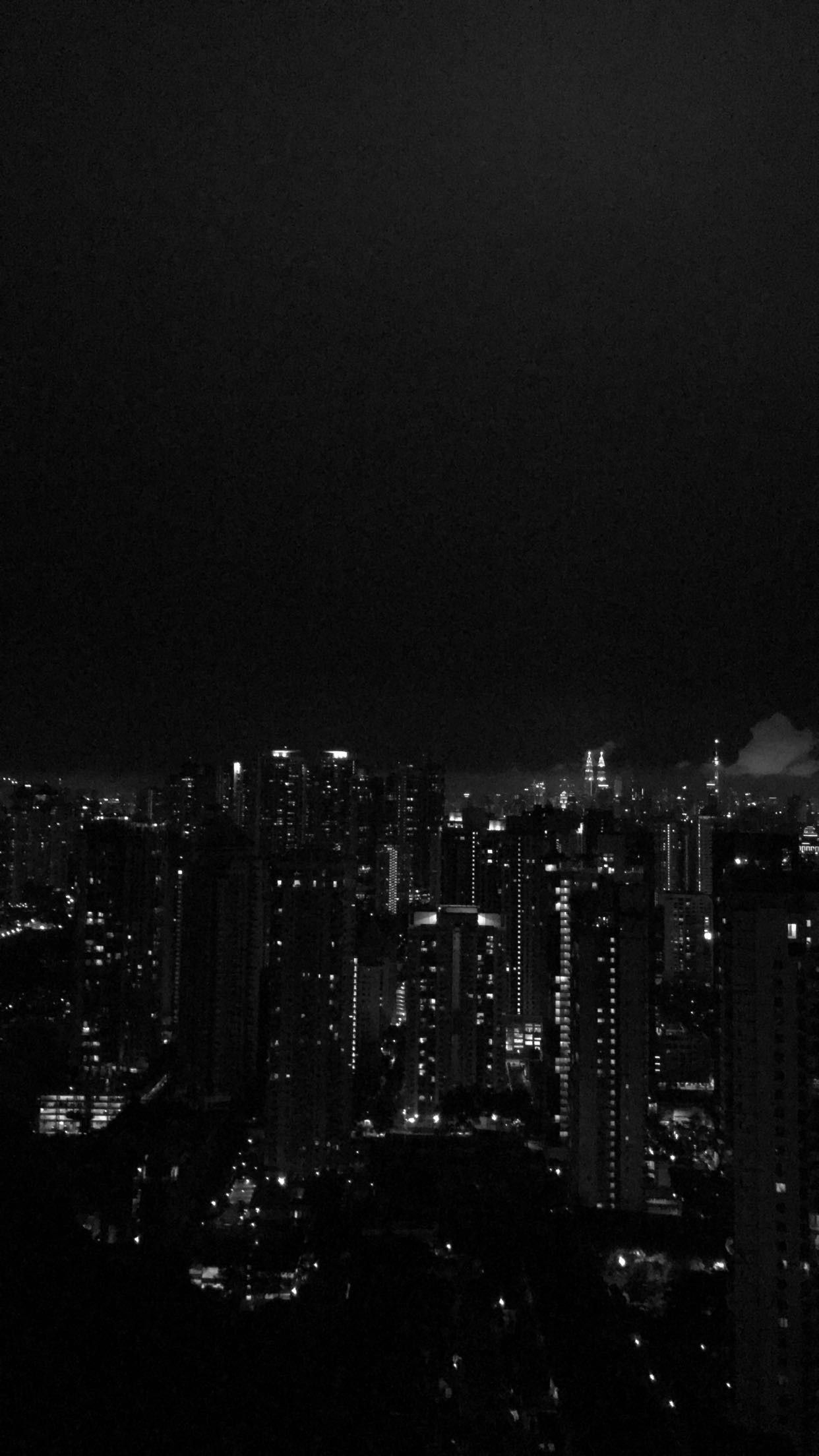 Night sky city lights