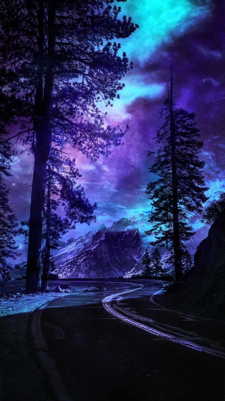Yosemite National Park Road Night Sky  iPhone Wallpapers  iPhone Wallpapers  Hd nature wallpapers Iphone wallpaper sky Dark purple wallpaper
